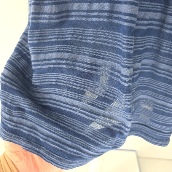 Women's Blue Burnout Aztec Embroidered Boho Tribal Bib Tunic Top - Picture 4 of 6